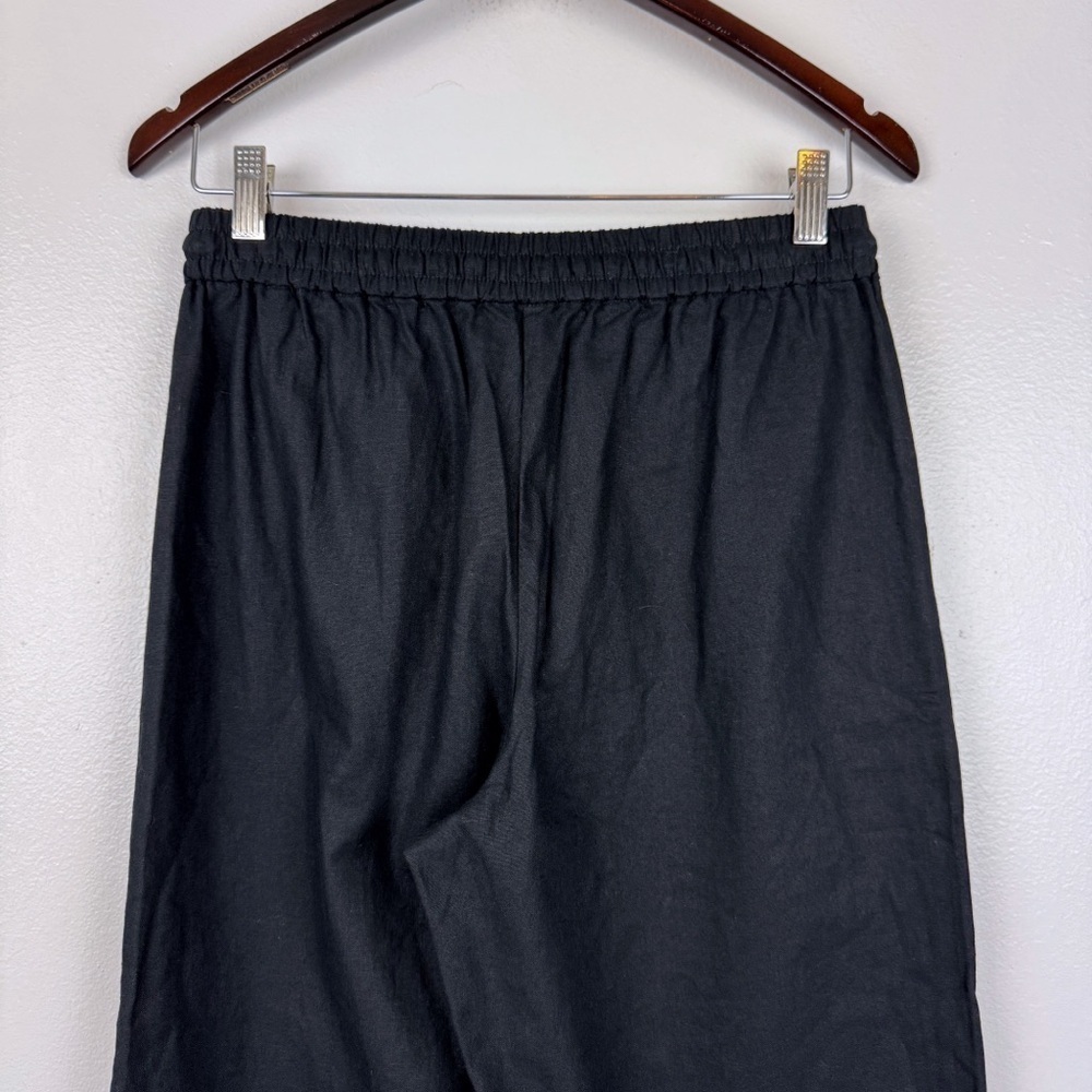 J. Crew Linen Blend Slim Wide Leg Drawstring Pants Black Size 2 NWT - Picture 6 of 9